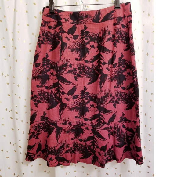ASOS Linen Havana Printed Ruffle Pencil Skirt - Picture 4 of 5